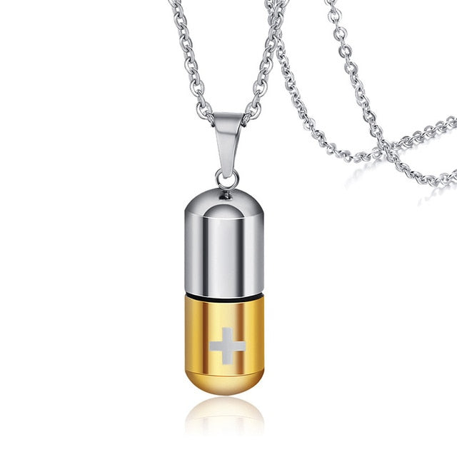Open Pills Capsule Necklac