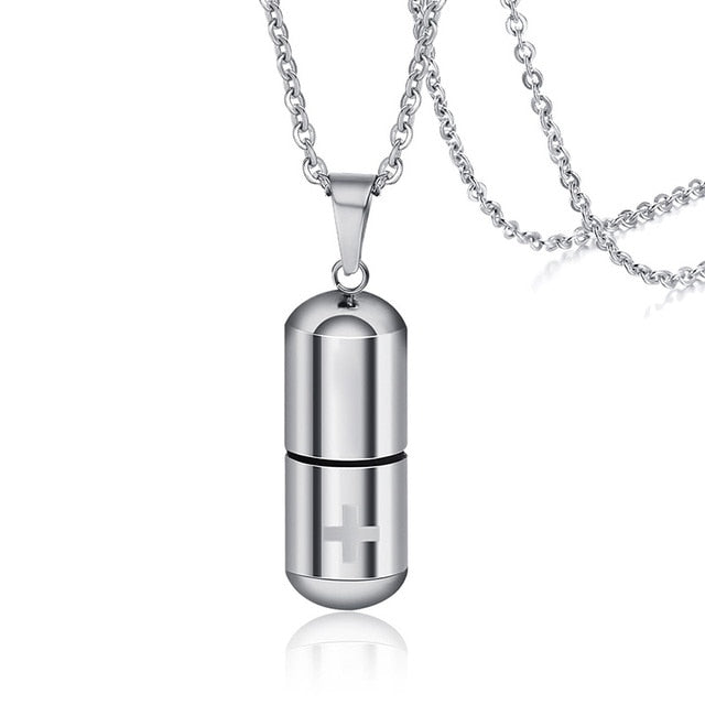 Open Pills Capsule Necklac